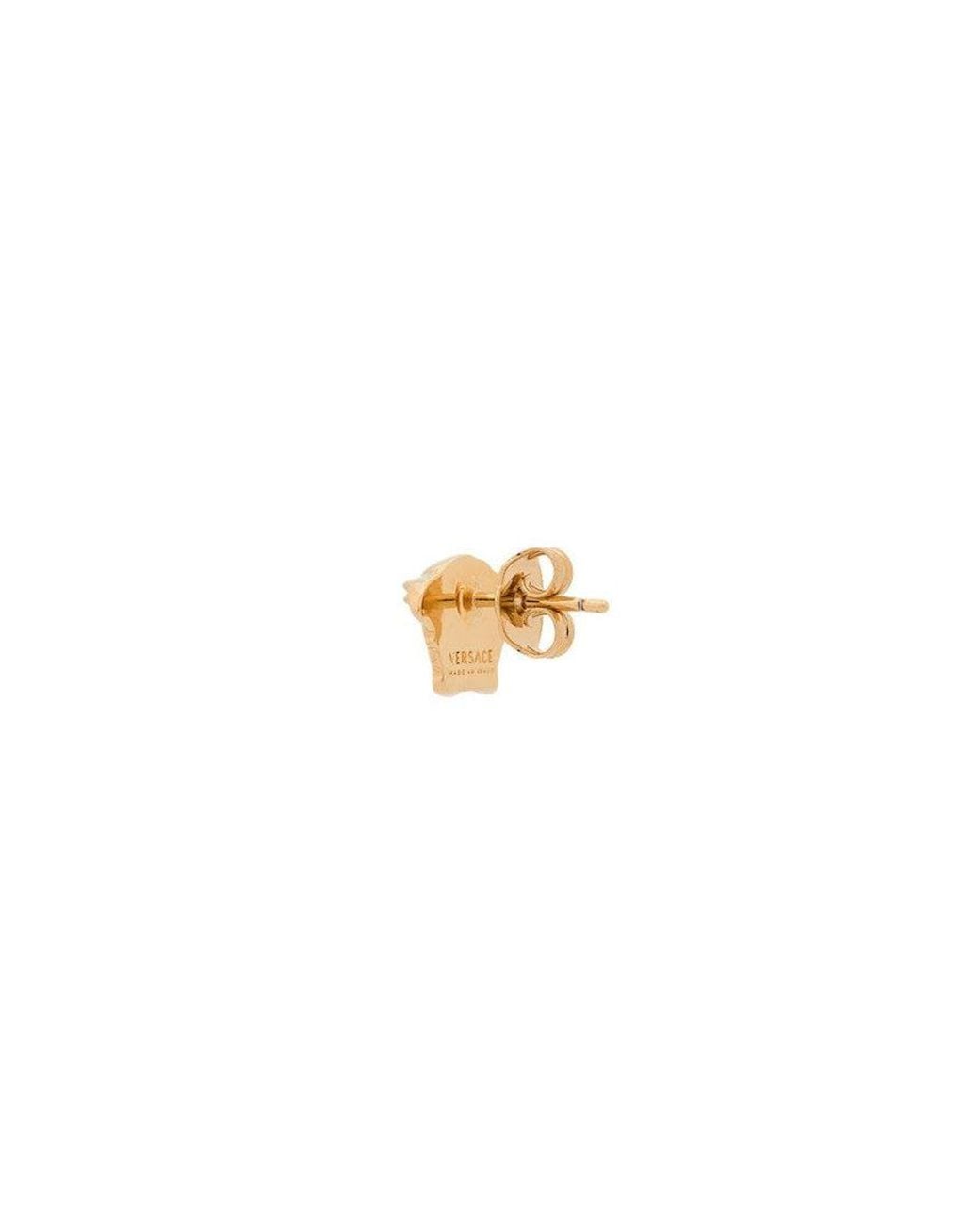 Versace White Golden Medusa Stud Earrings