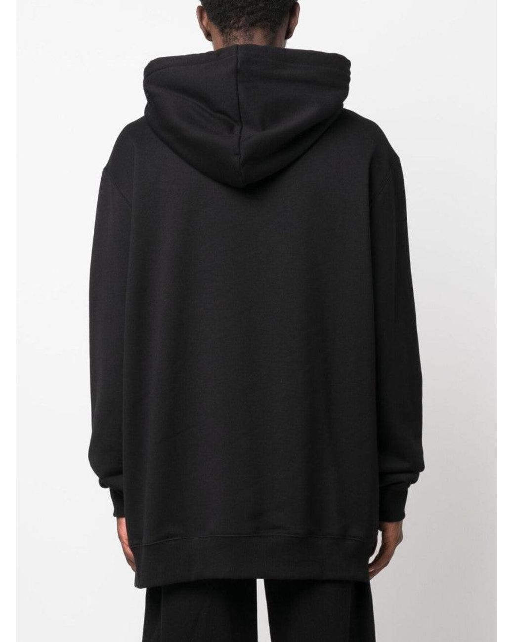 Lanvin Black Oversized Logo-Appliqu Hoodie for men
