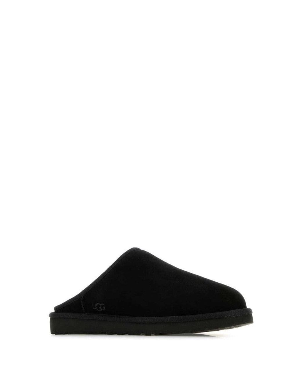 Ugg Black Plush Shearling Lined Suede Classic Slippers For for men