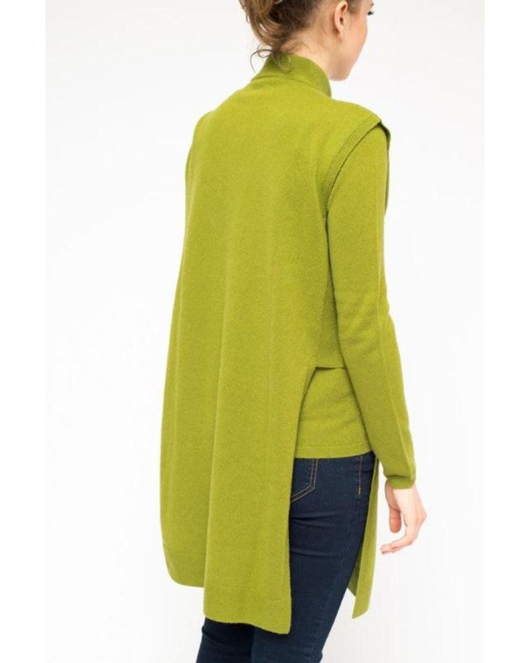 LA ROSE Yellow Light Gilet Cashmere Sweater
