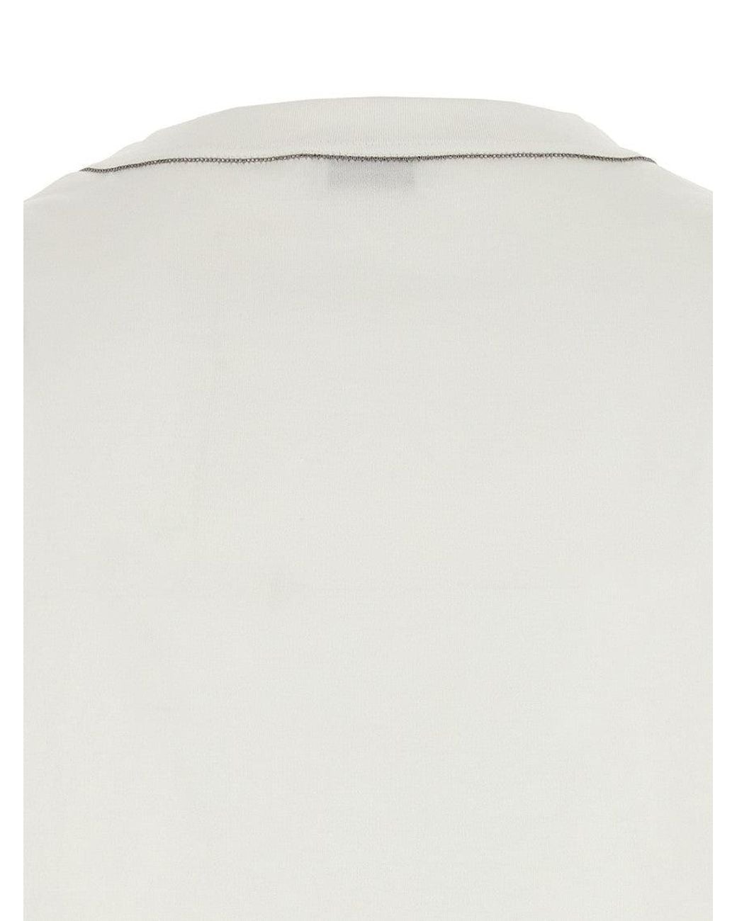 Brunello Cucinelli White 'Monile' T-Shirt