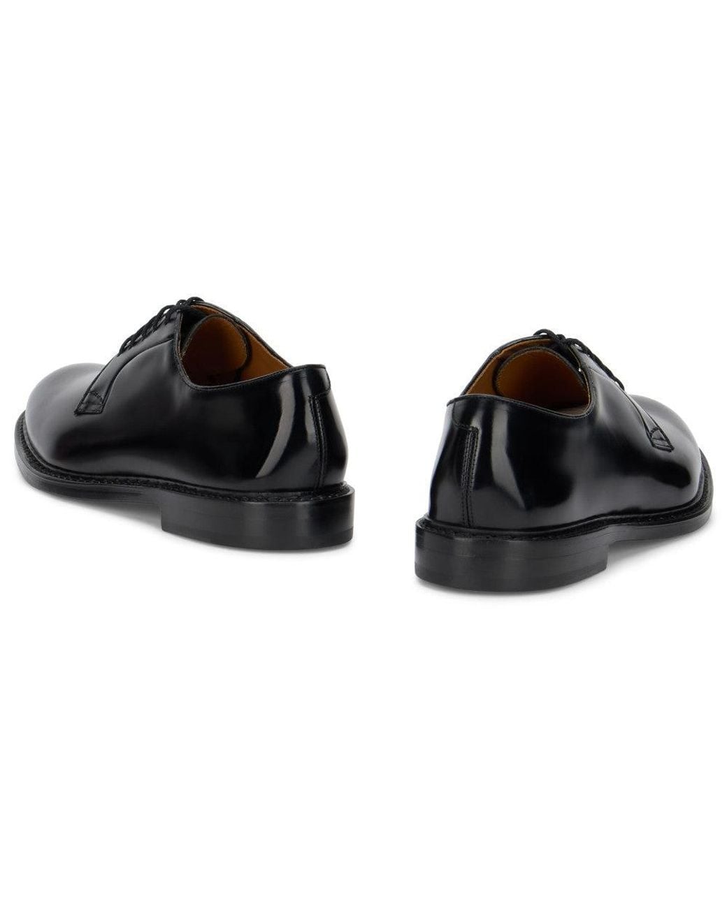 Doucal's Black Leather Lace-Up Shoes for men