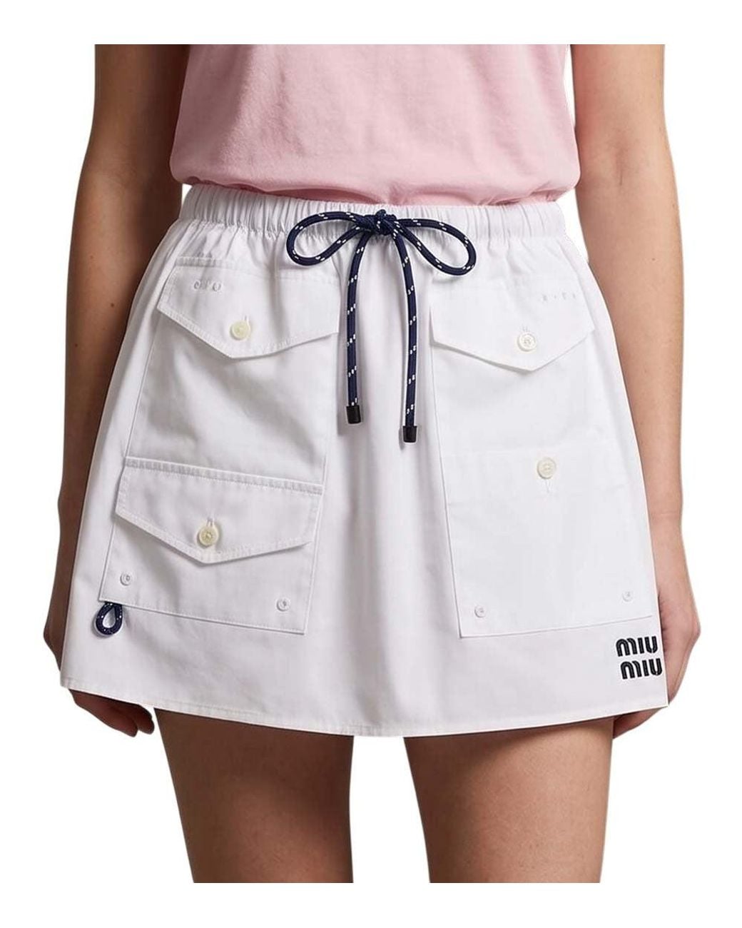 Miu Miu White Above Knee Skirt