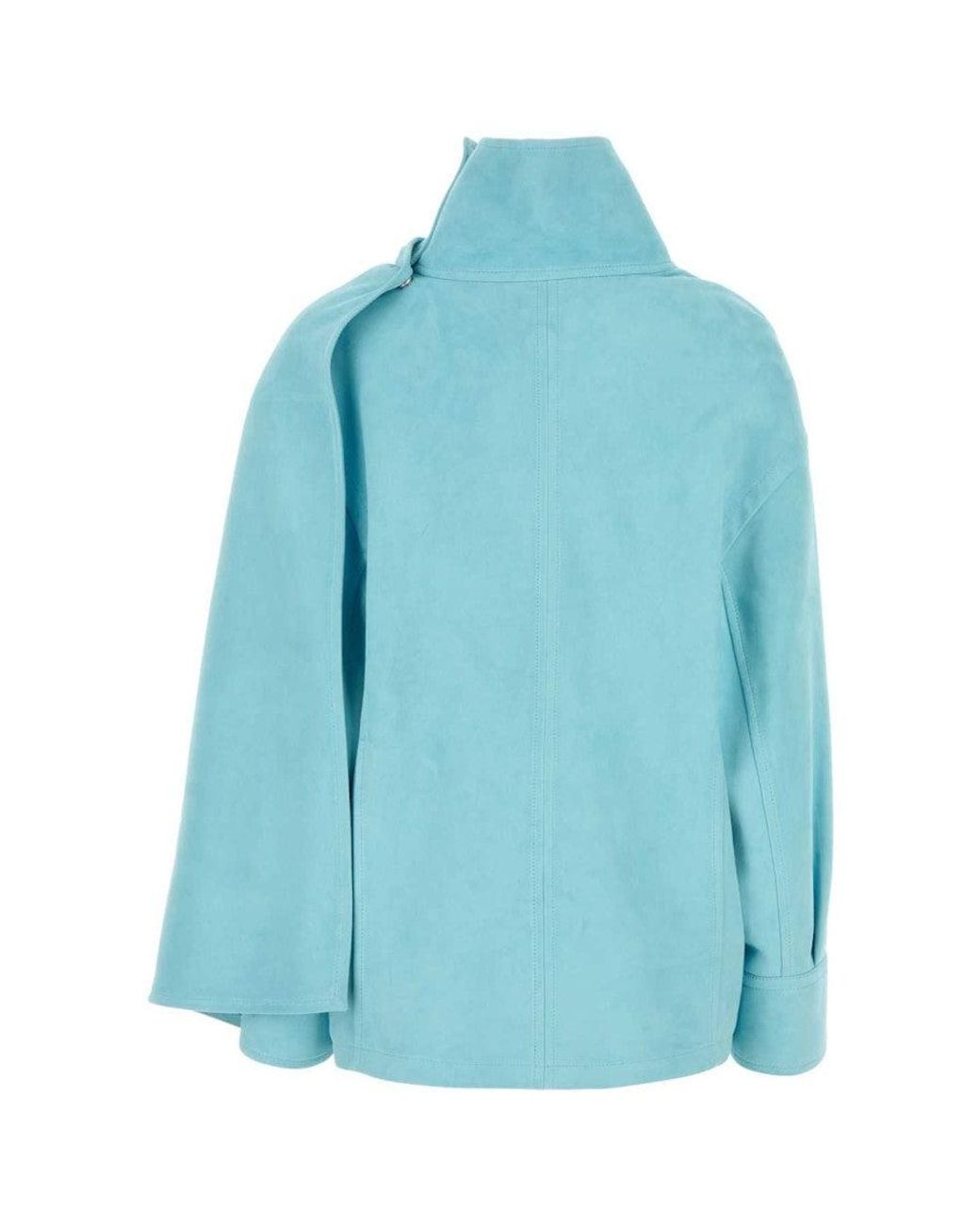Bottega Veneta Blue Light Leather Blouse