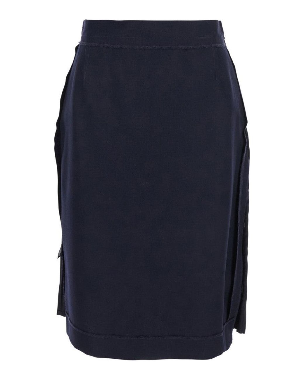 Maison Margiela Blue Solid Midi Skirt
