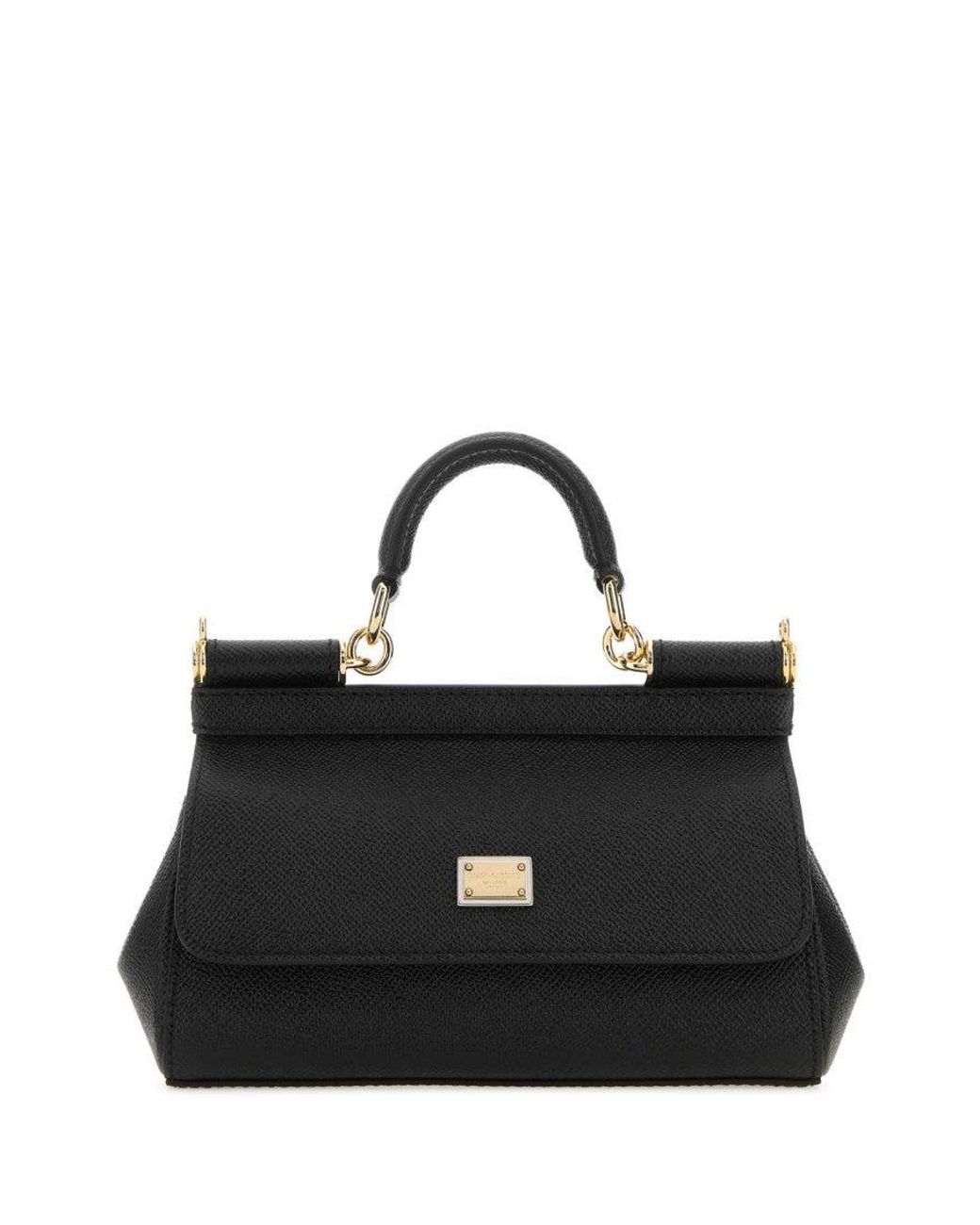 Dolce & Gabbana Black Sicily Small Satchel