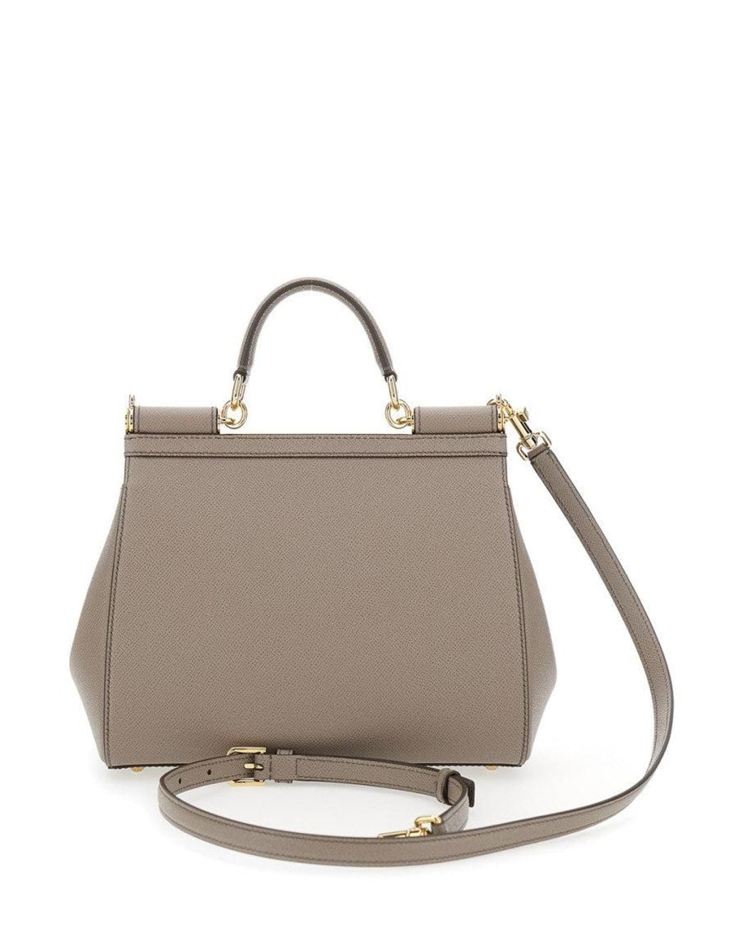 Dolce & Gabbana Metallic Taupe Sicily Large Satchel