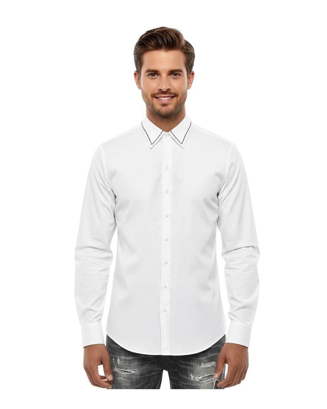 DSquared² White Slim Solid Shirt for men