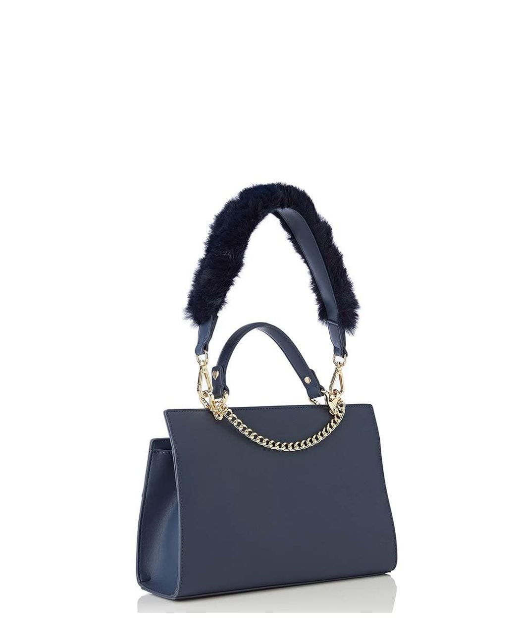 Love Moschino Blue Logo Plaque Small Satchel