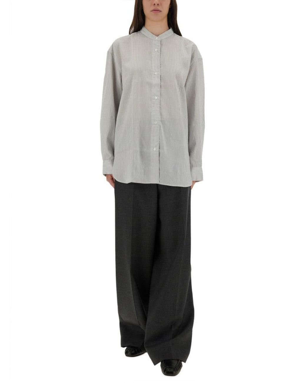 Studio Nicholson Gray Oversized Stripes Shirt