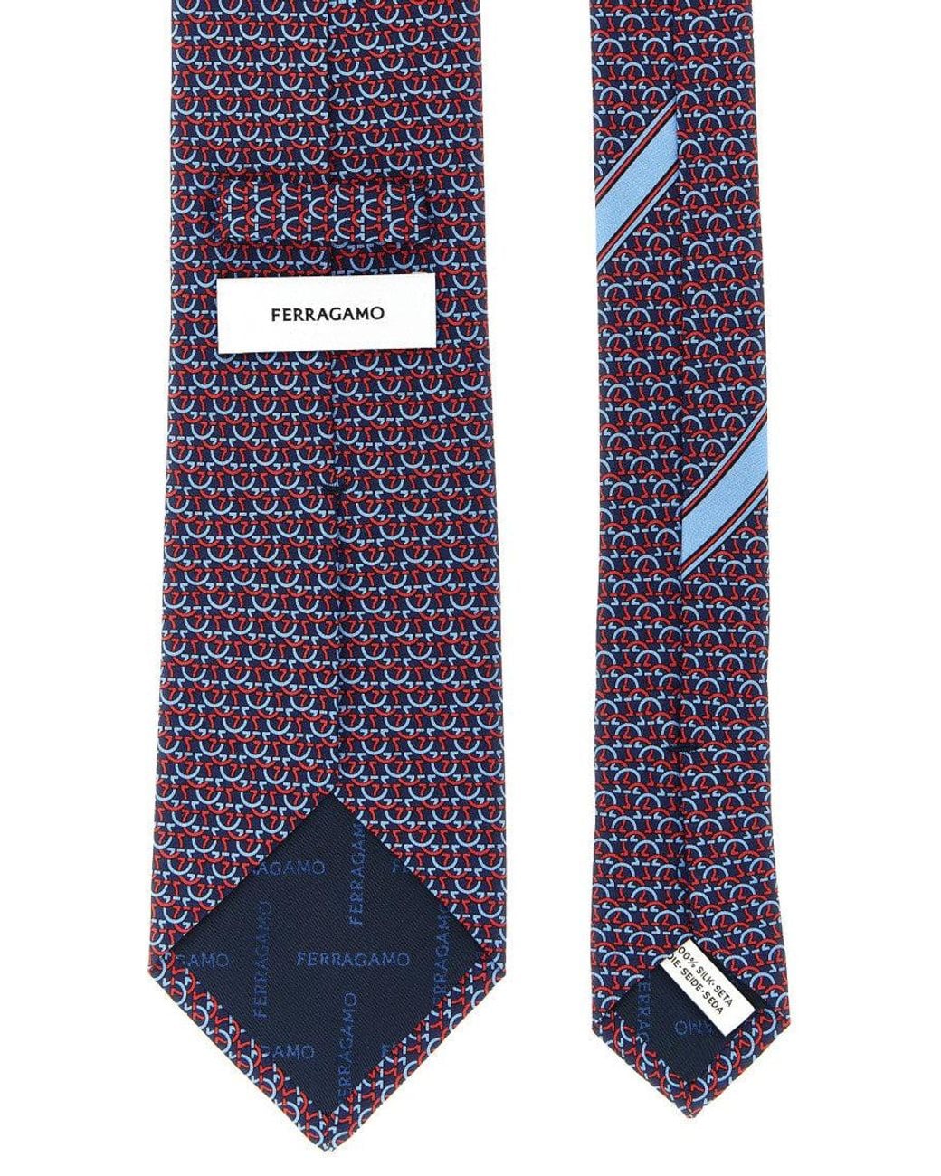 Ferragamo Purple Geometric Pattern Tie for men