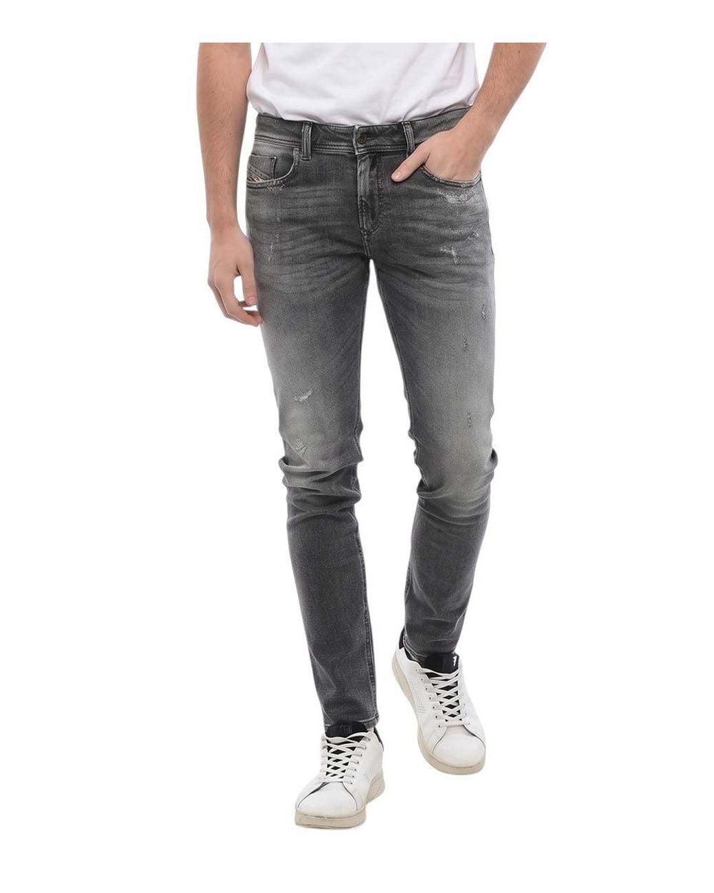 DIESEL Gray Low Rise Jeans for men