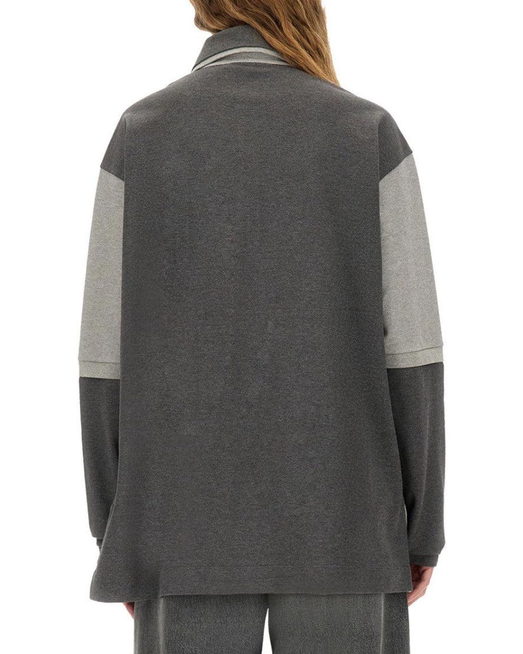Stella McCartney Gray Logo Shirt Collar Polo