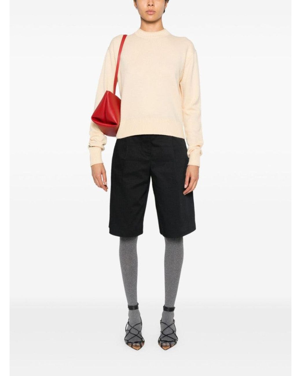 Sportmax White Wool Crewneck Sweater