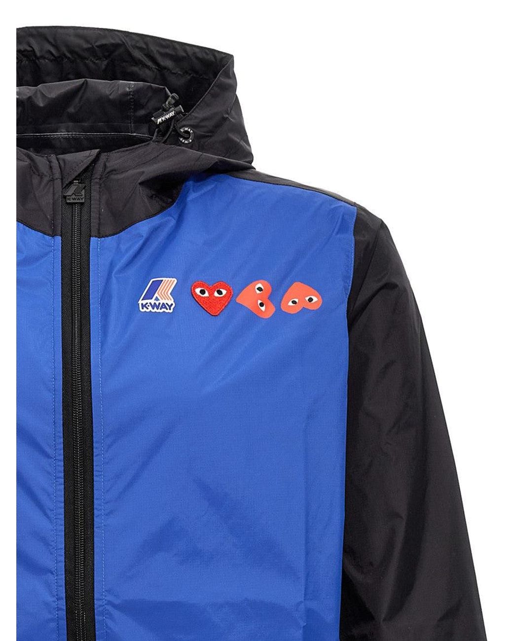 Comme des Garçons Blue Logo Hood Jacket for men