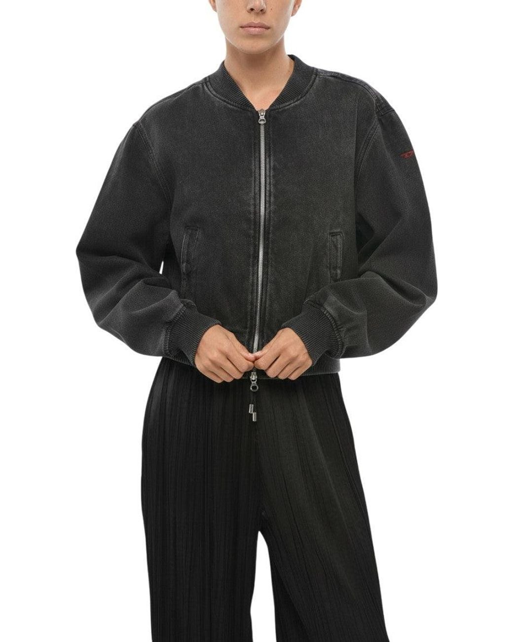 DIESEL Black Band Collar Jacket