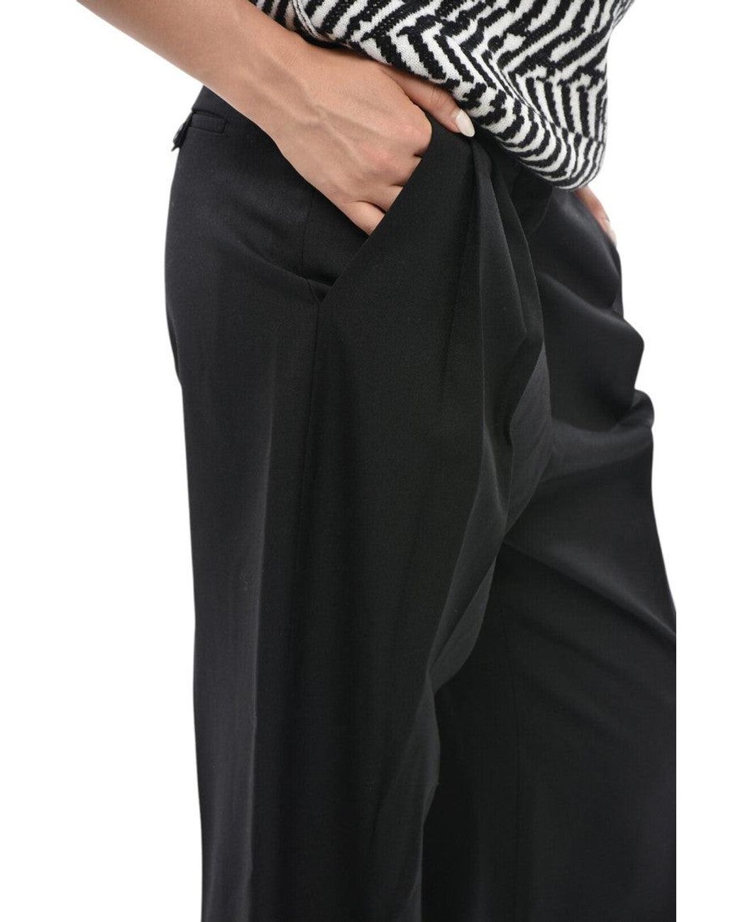 Stella McCartney Black Tailored Pleated Pants