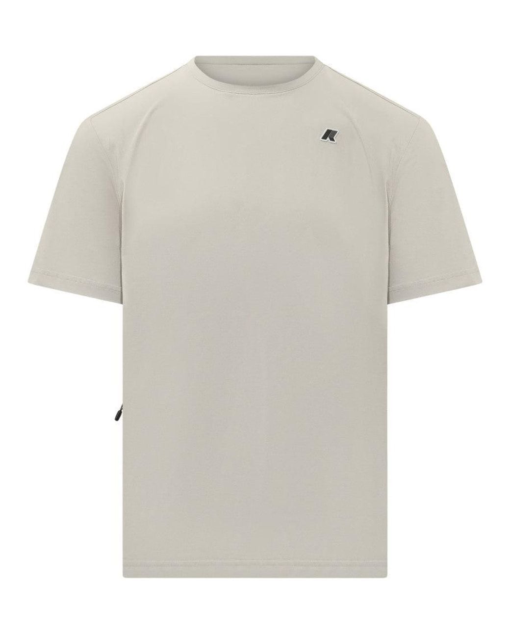 K-Way White Solid Crew Neck T-Shirt for men