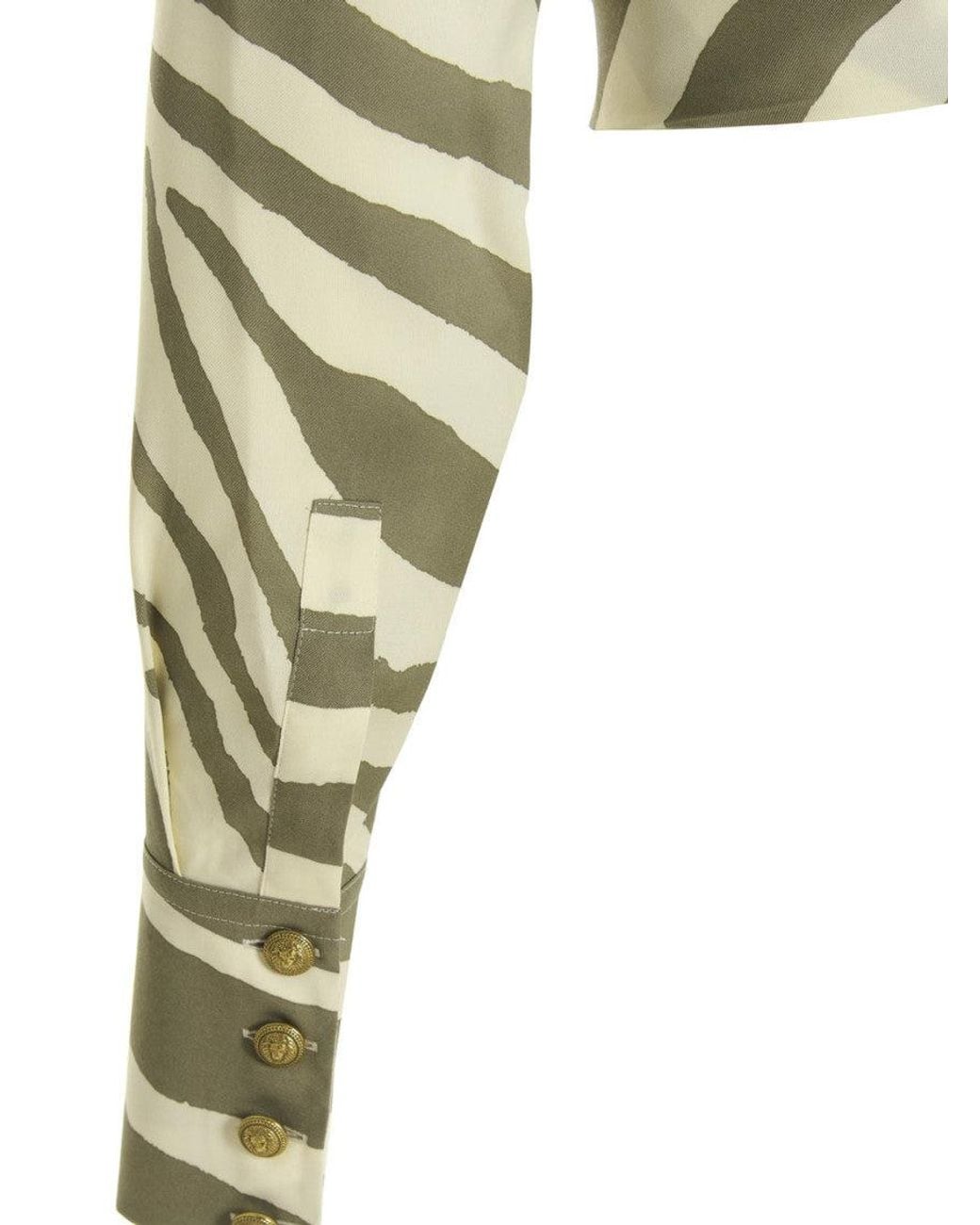 Balmain White Zebra Print Shirt