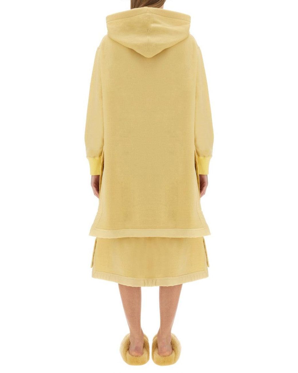 Jil Sander Yellow Relaxed-Fit Oversized Hoodie With Drawstring Closure