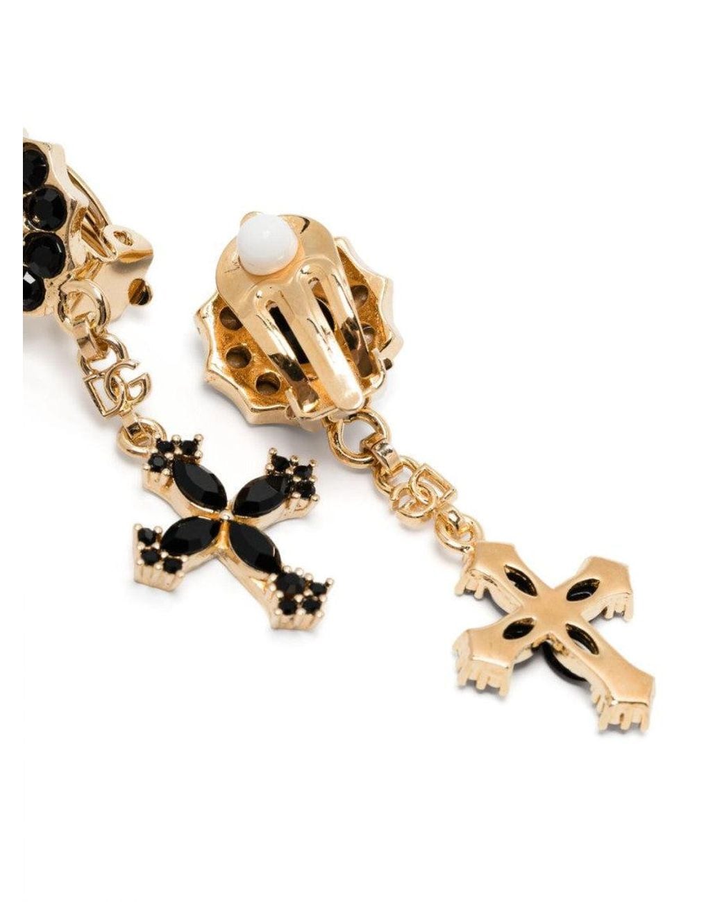 Dolce & Gabbana Black Charm Drop Earrings
