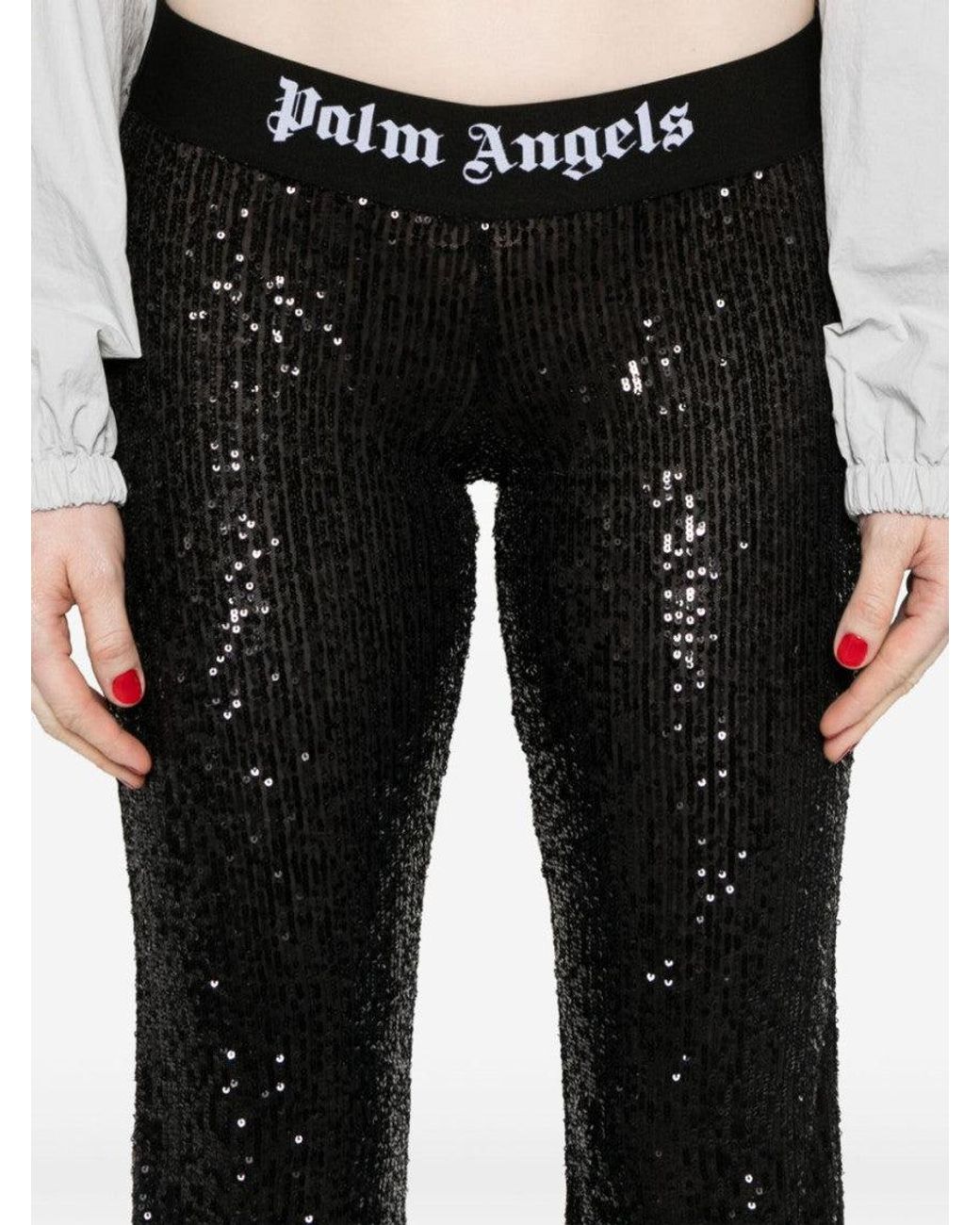 Palm Angels Black Logo-Tape Trousers