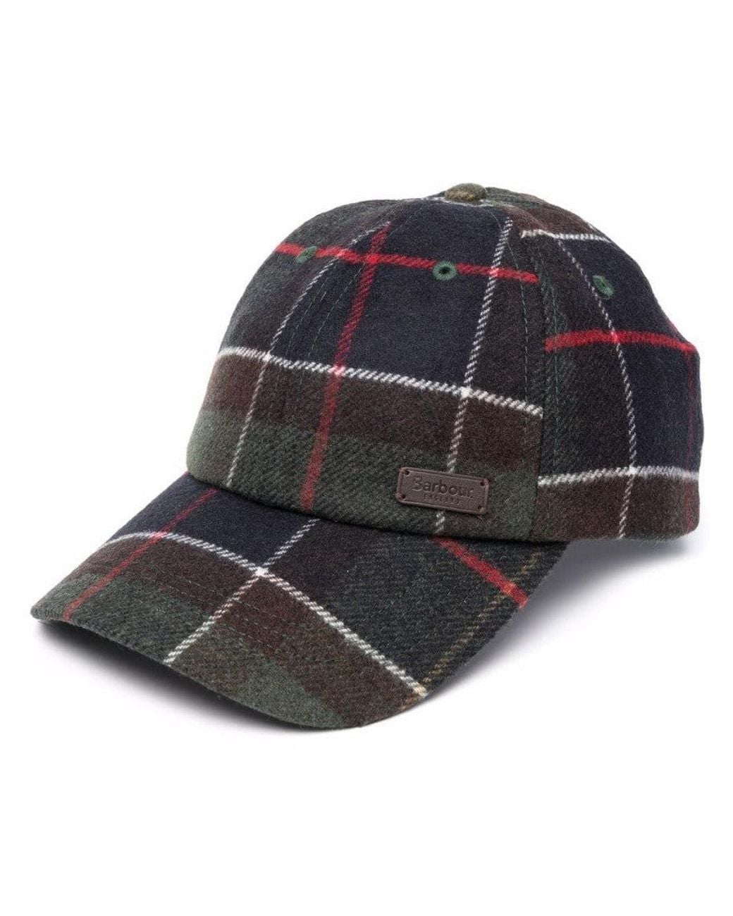 Barbour Gray Tartan Baseball Cap for men
