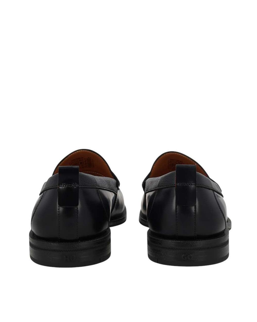 HUGO Black Leather Loafers for men