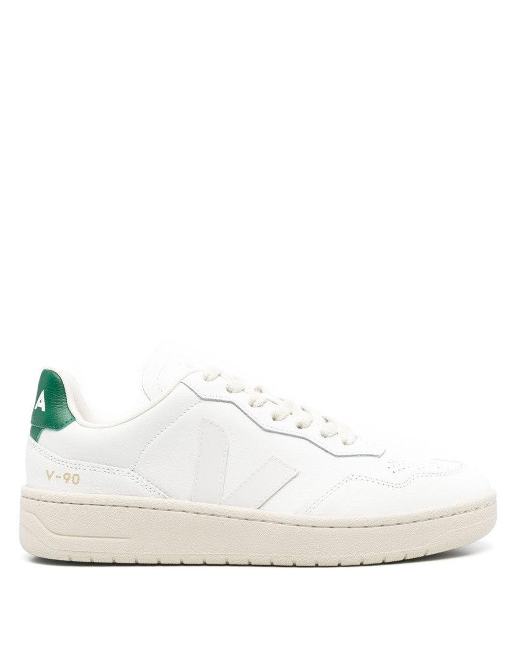 Veja White Lace Up Sneakers