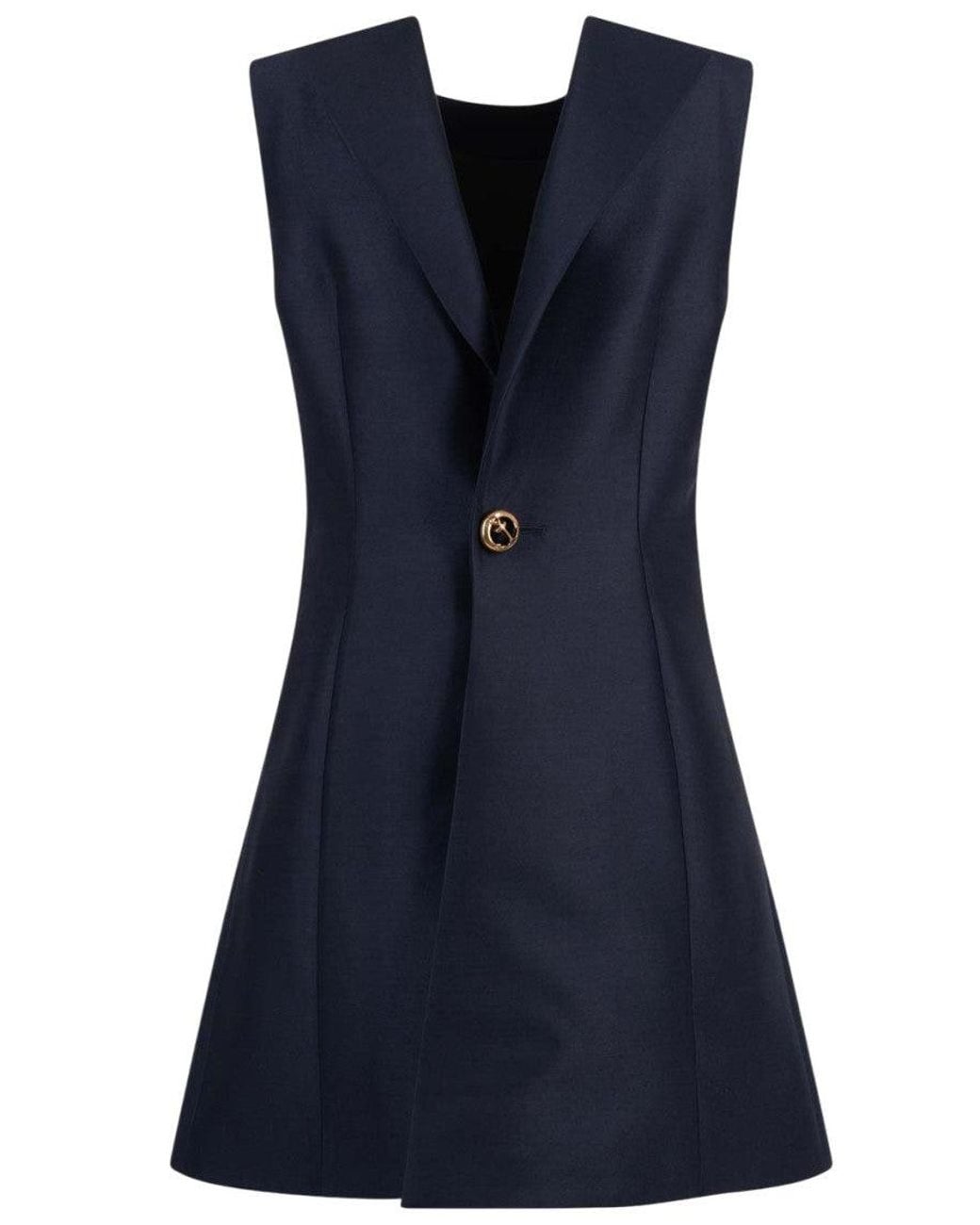 Balenciaga Blue Solid Mini Dress