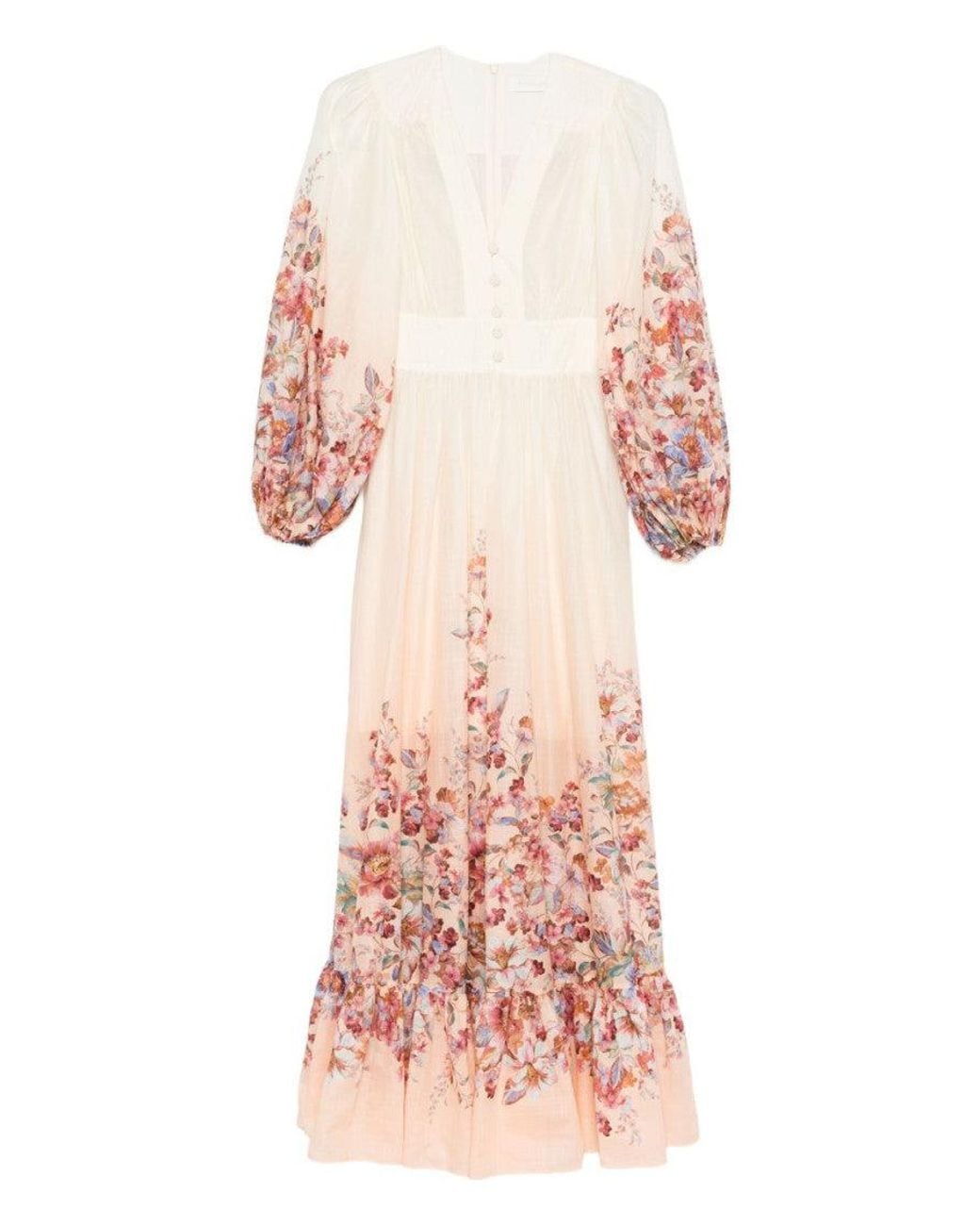 Zimmermann Pink Cream Printed Maxi Dress