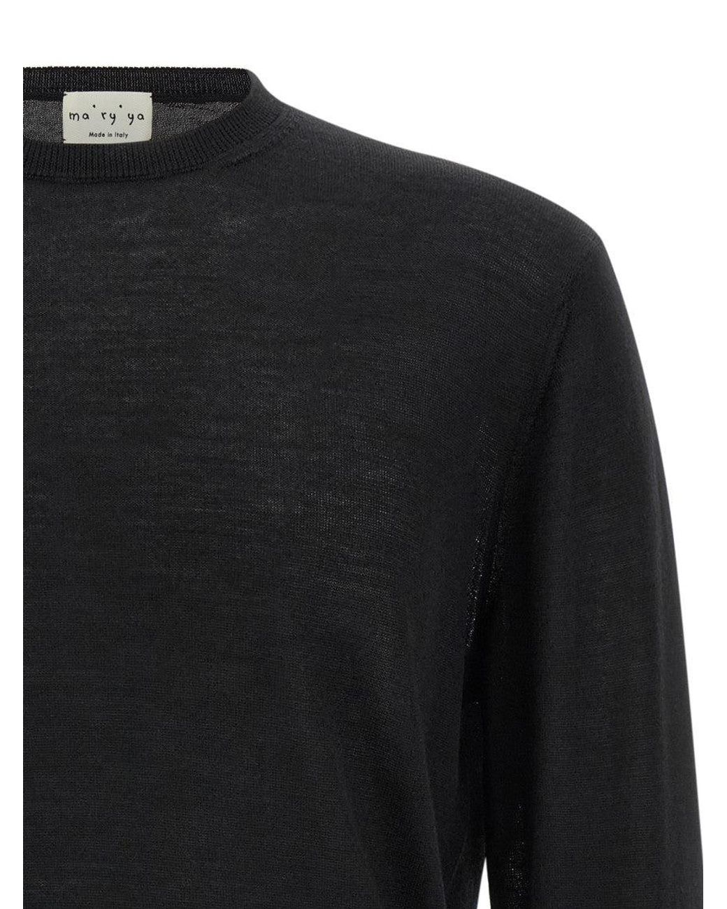 Ma'ry'ya Black Extrafine Mesh Sweater for men
