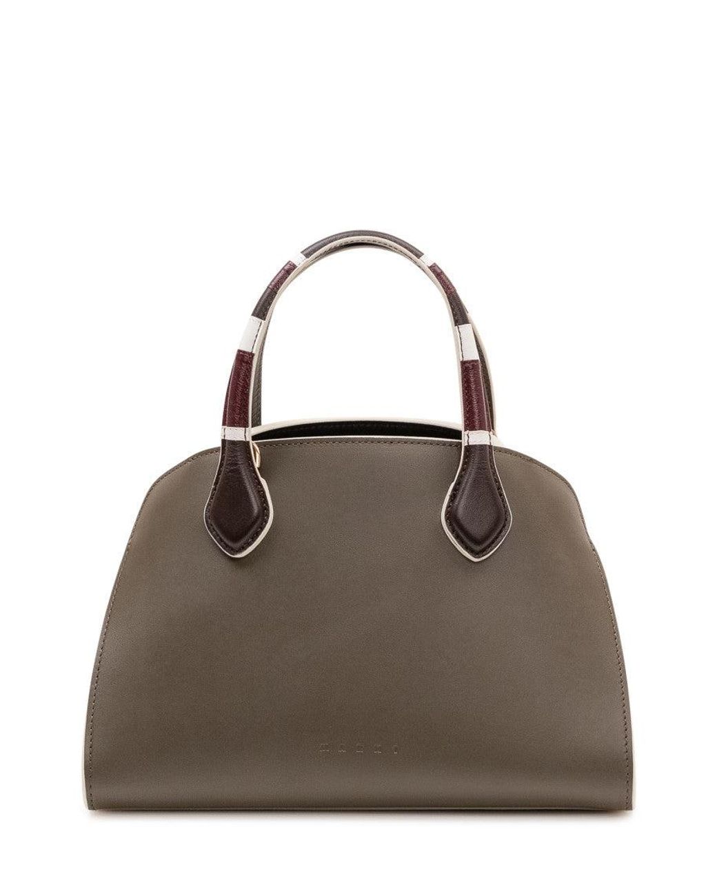 Marni Brown Overlap Small Satchel