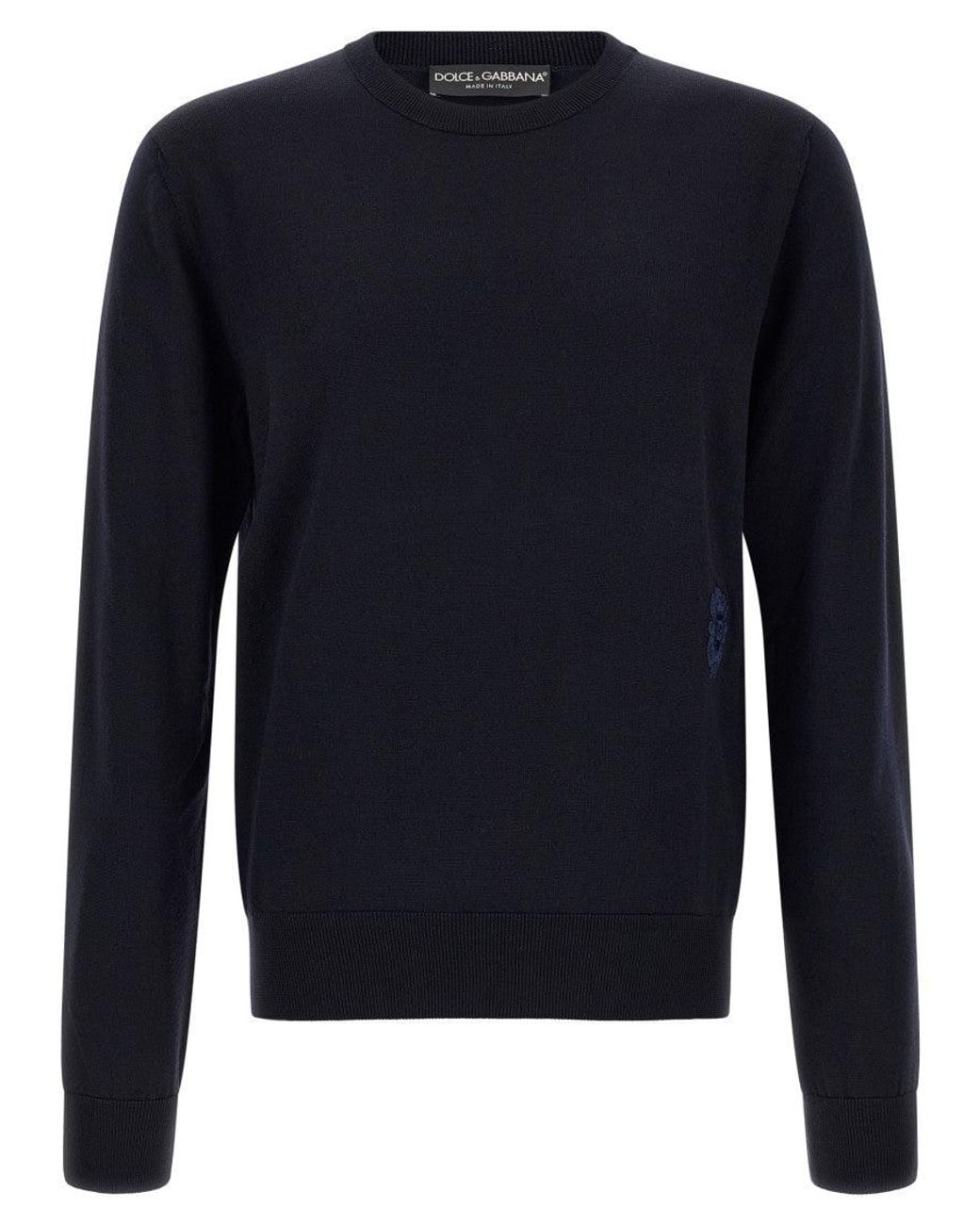 Dolce & Gabbana Blue Embroidered Sweater for men