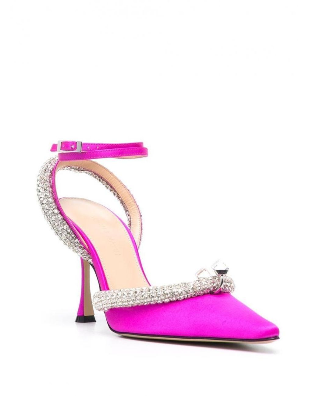 Mach & Mach Pink Fuchsia Crystal Embellished Pumps