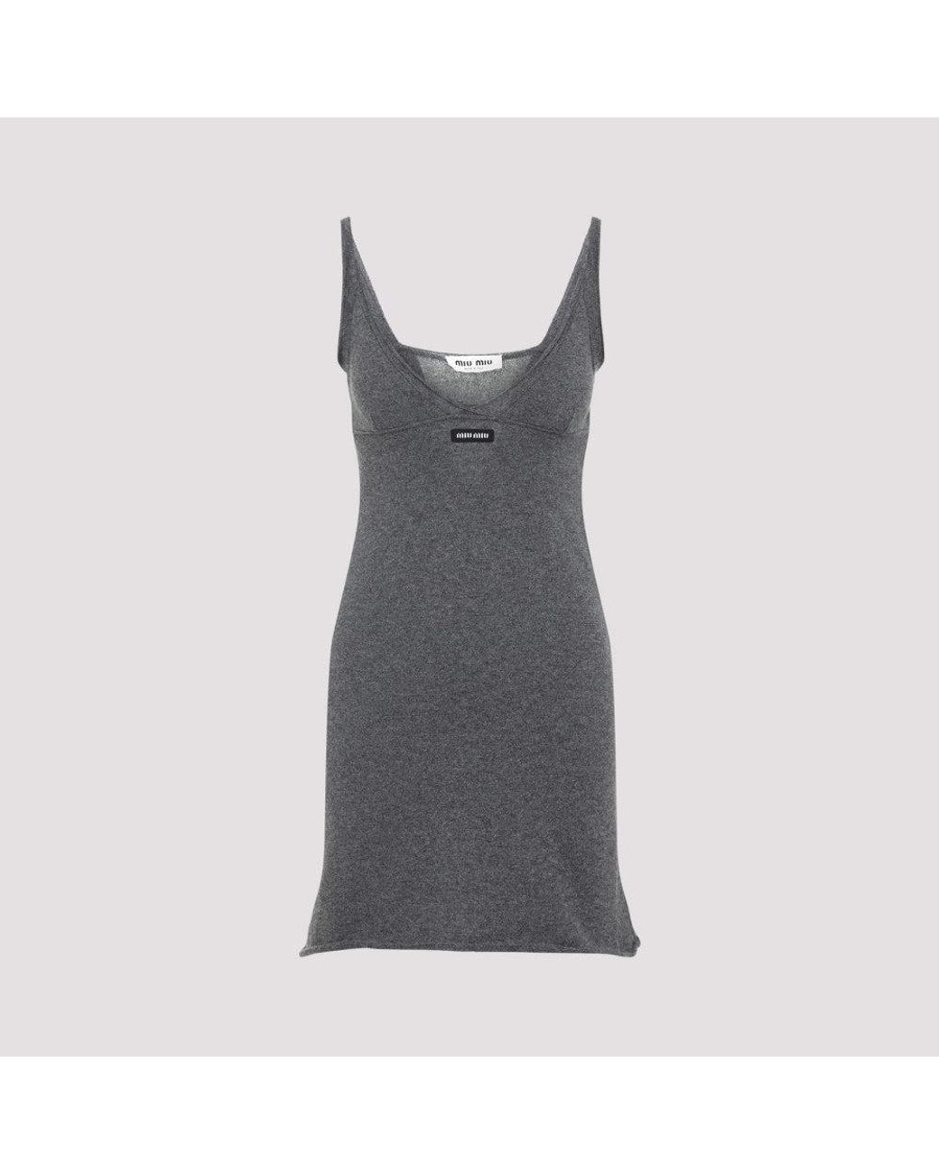 Miu Miu Gray Cashmere Mini Dress