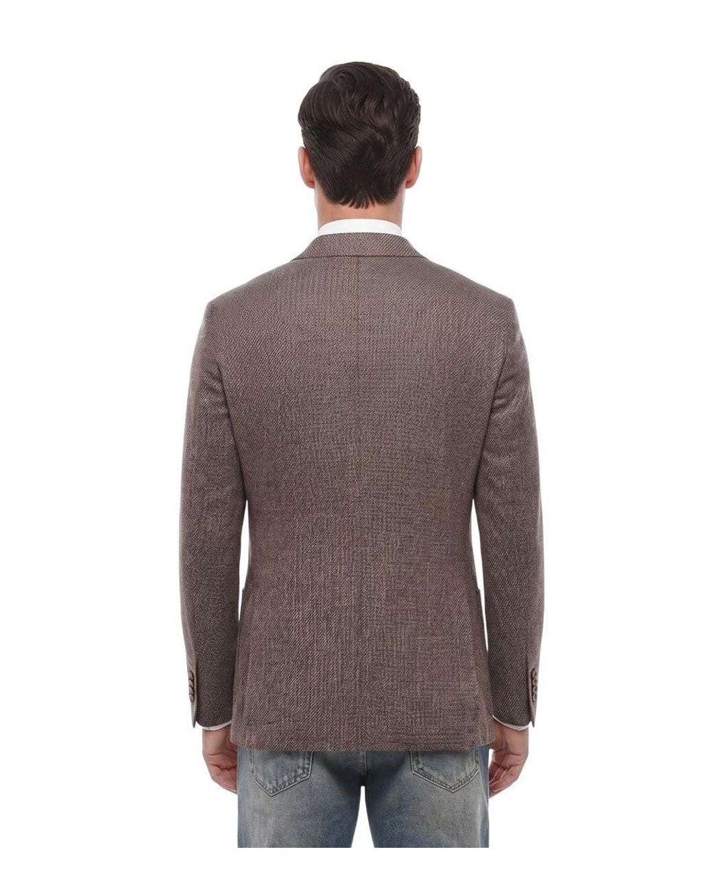 Corneliani Brown Notched Lapel Blazer for men