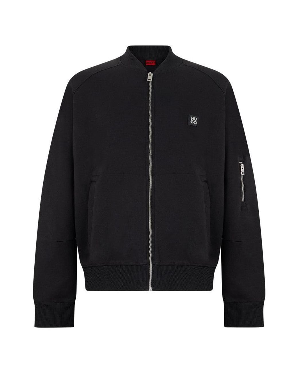 HUGO Black Band Collar Jacket for men