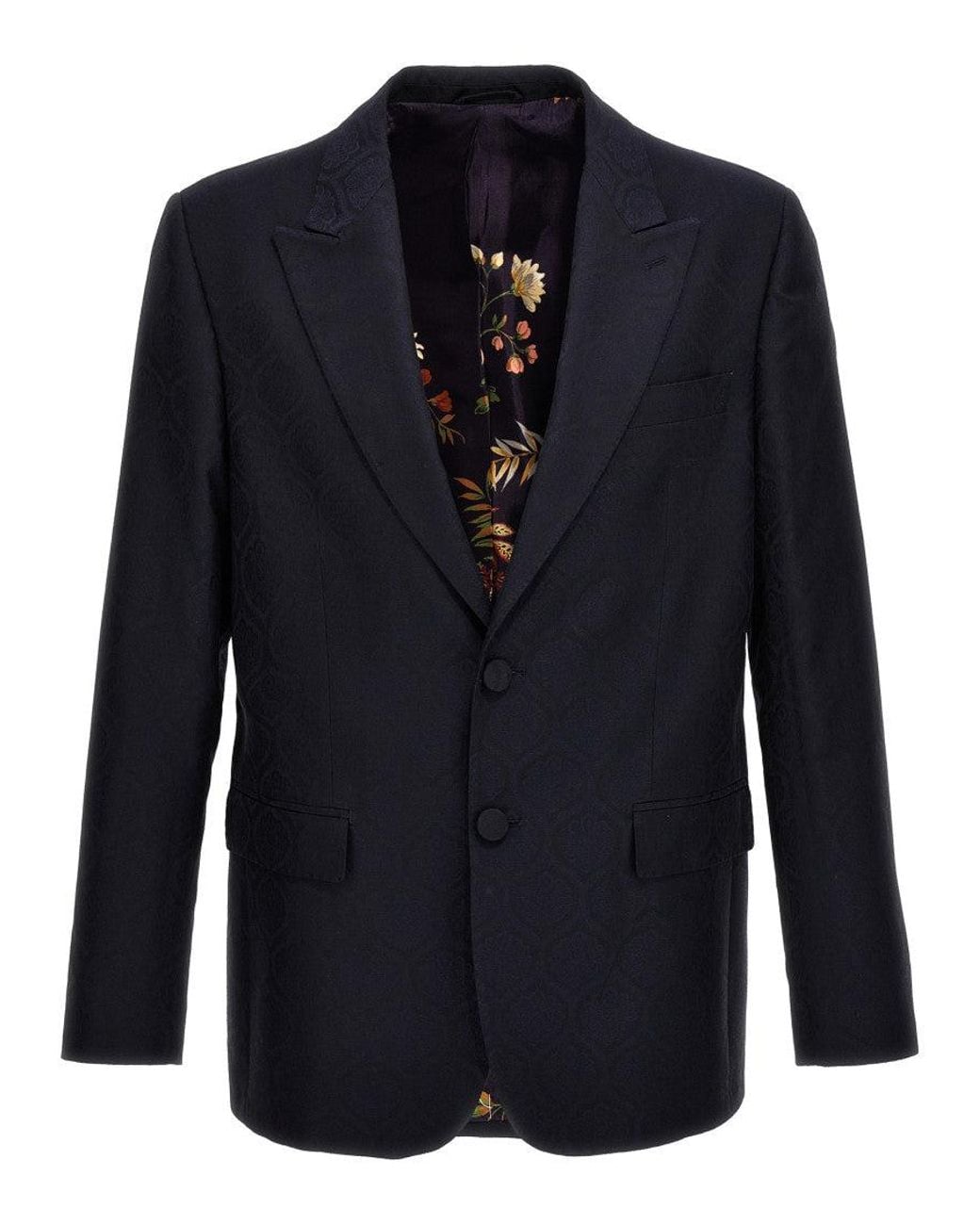 Etro Blue Peaked Lapel Blazer for men