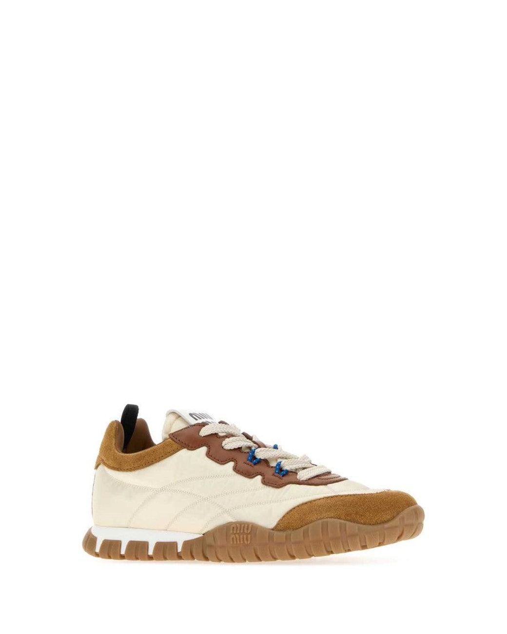 Miu Miu White Ivory Color-Block Sneakers