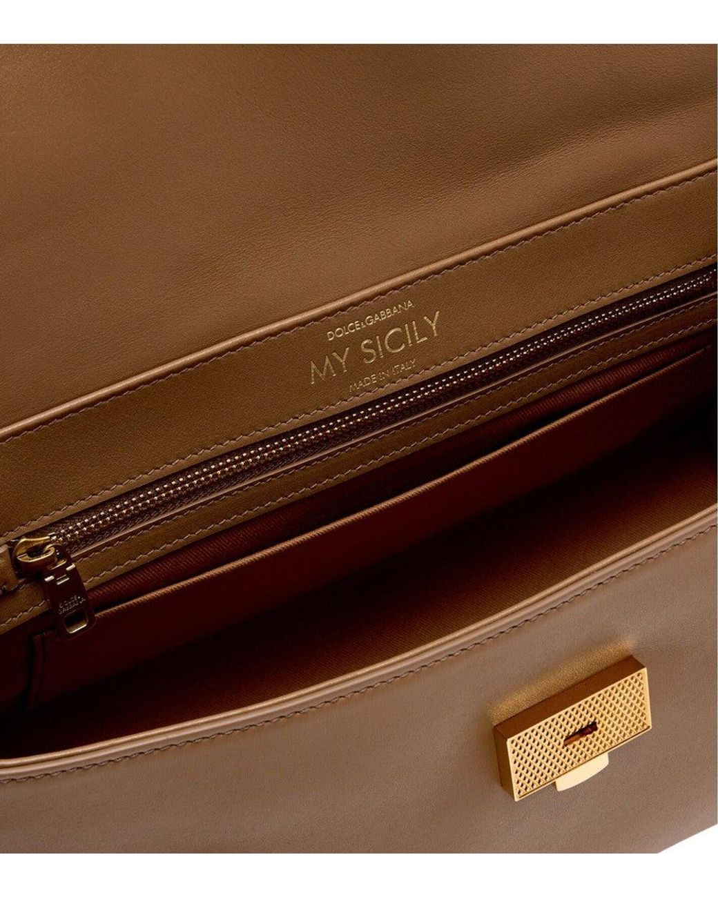 Dolce & Gabbana Brown My Sicily Medium Satchel
