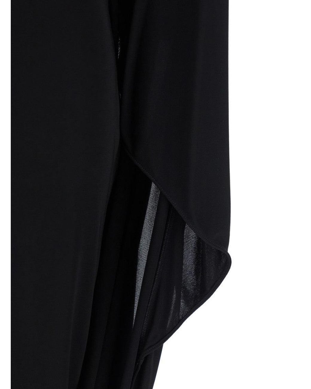 Stella McCartney Black Mock Collar Midi Dress
