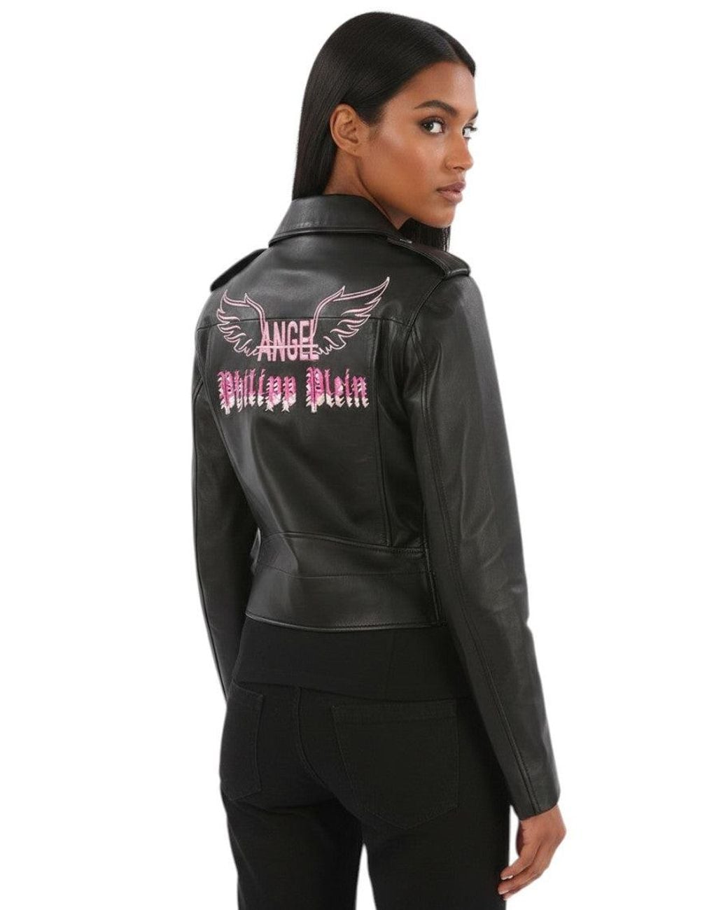 Philipp Plein Black Embroidered Notched Lapel Jacket