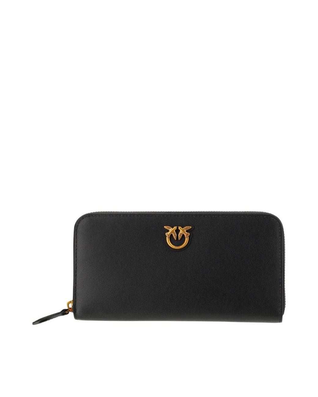 Pinko Black Love One Zip-Around Wallet