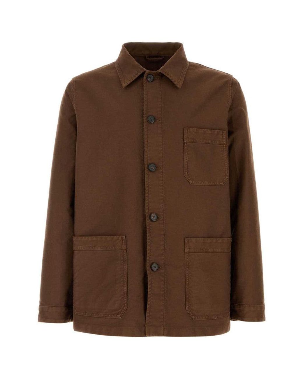 Prada Brown Shirt Collar Jacket for men