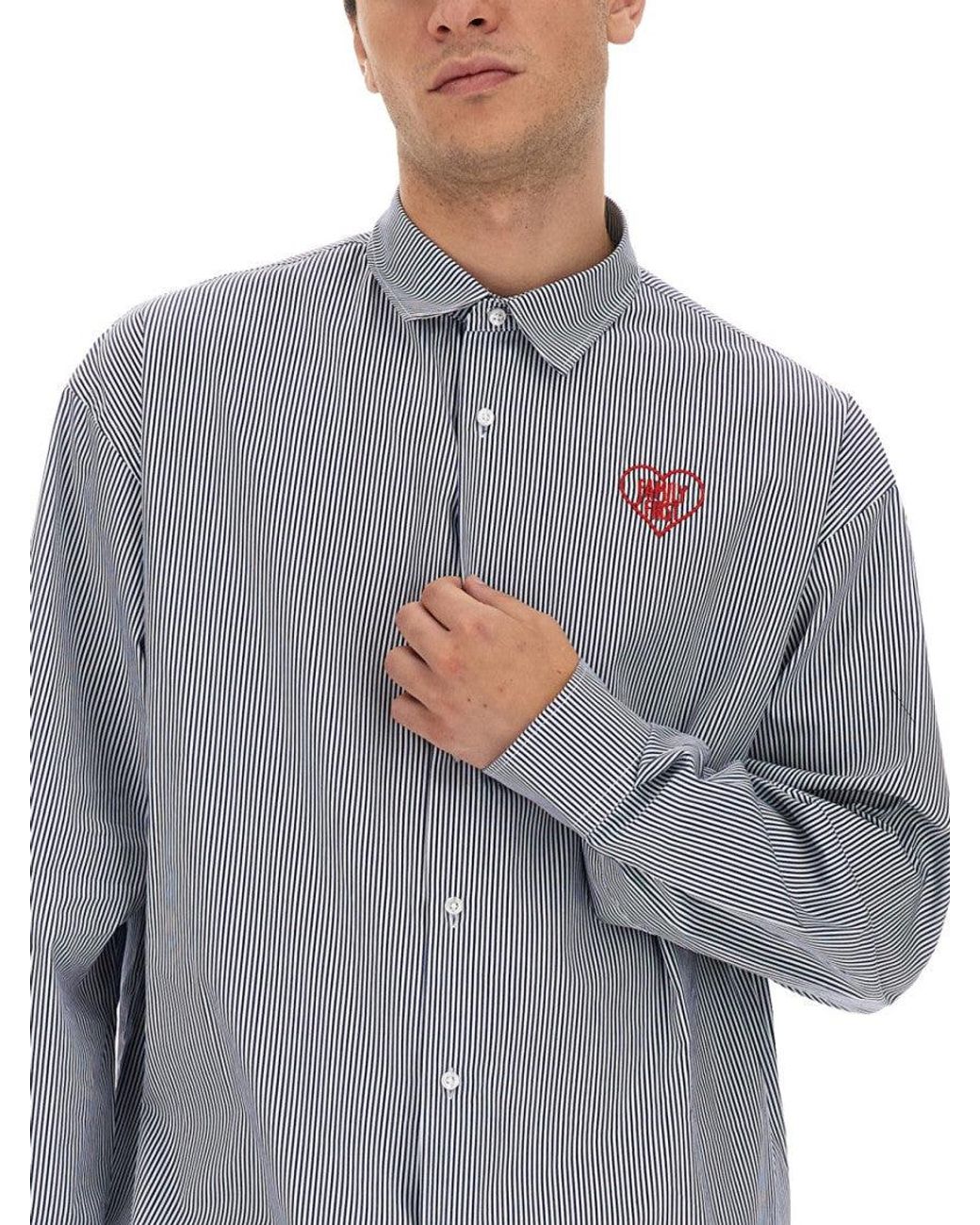 FAMILY FIRST Gray Light Stripes Shirt for men