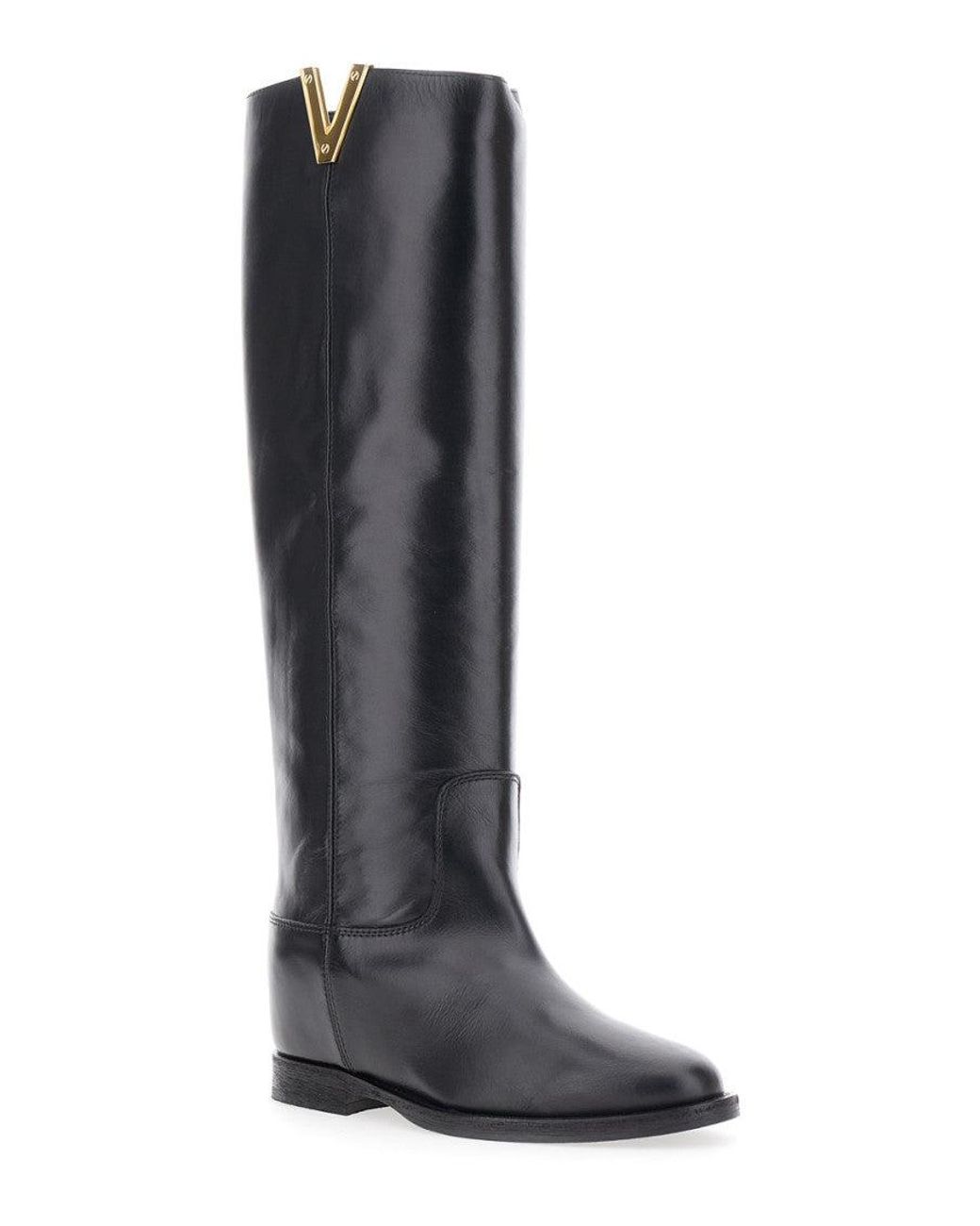 Via Roma 15 Black Leather Boots