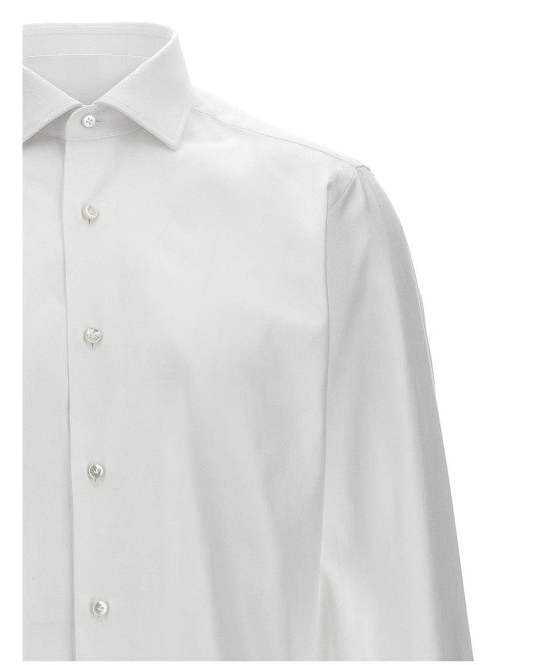 Barba Napoli White Cotton Shirt for men