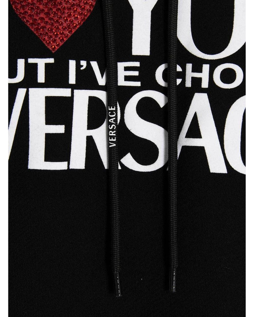 Versace Black Graphic Hood Sweatshirt