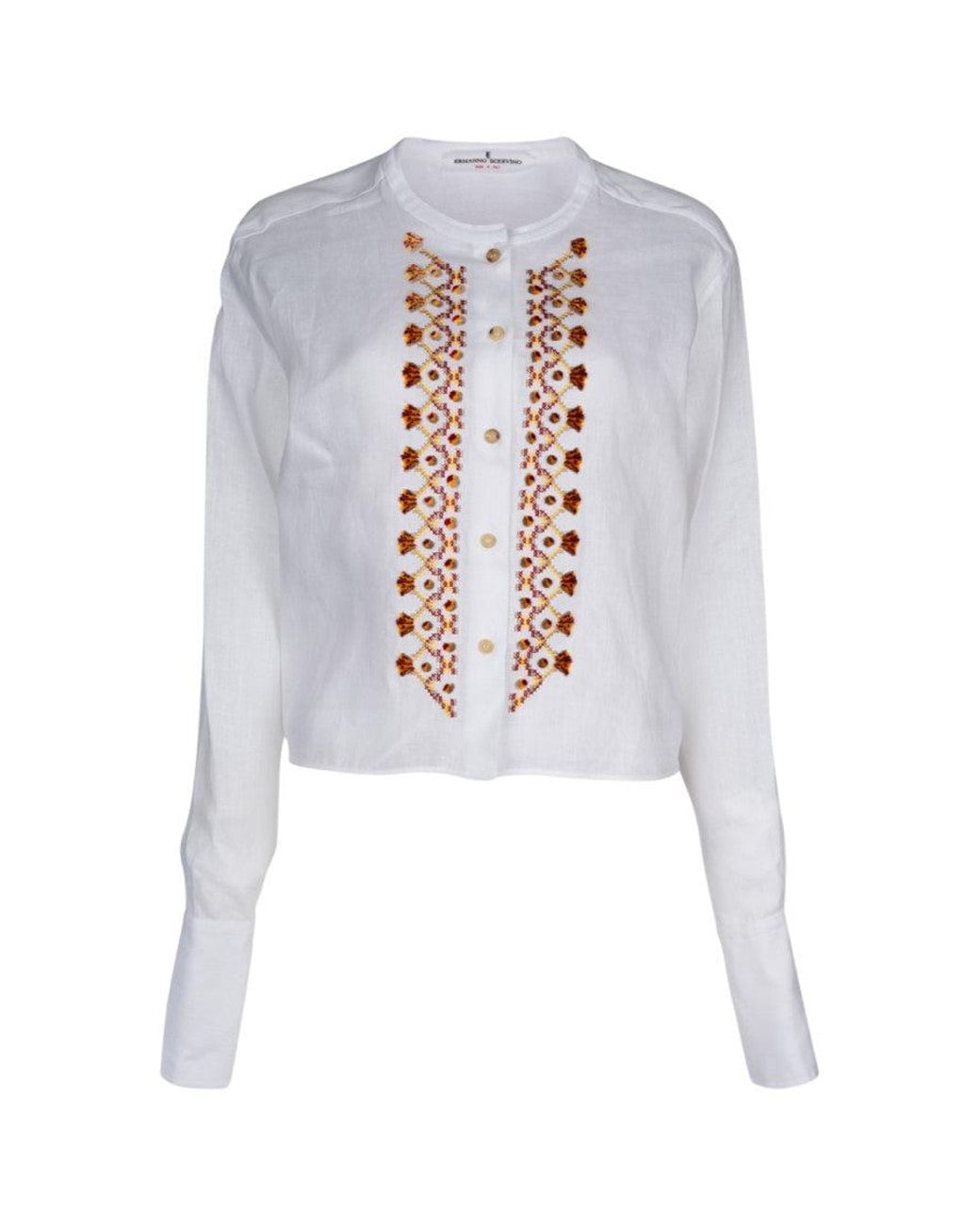 Ermanno Scervino White Regular Embroidered Shirt